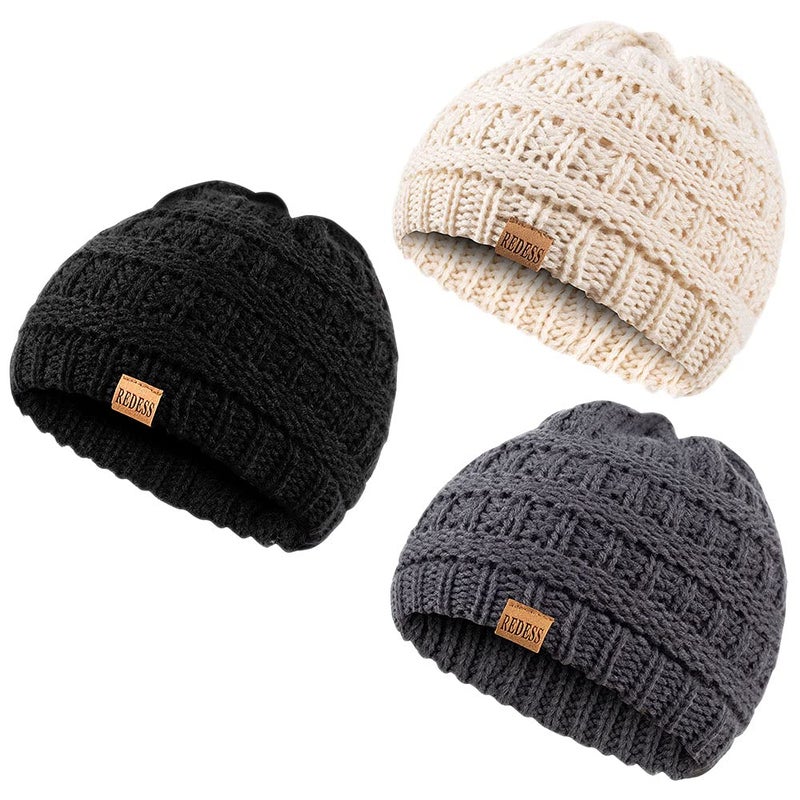 REDESS Baby Kids Winter Warm Hats, Infant Toddler Children Beanie Knit Cap Girls Boys - Image 1